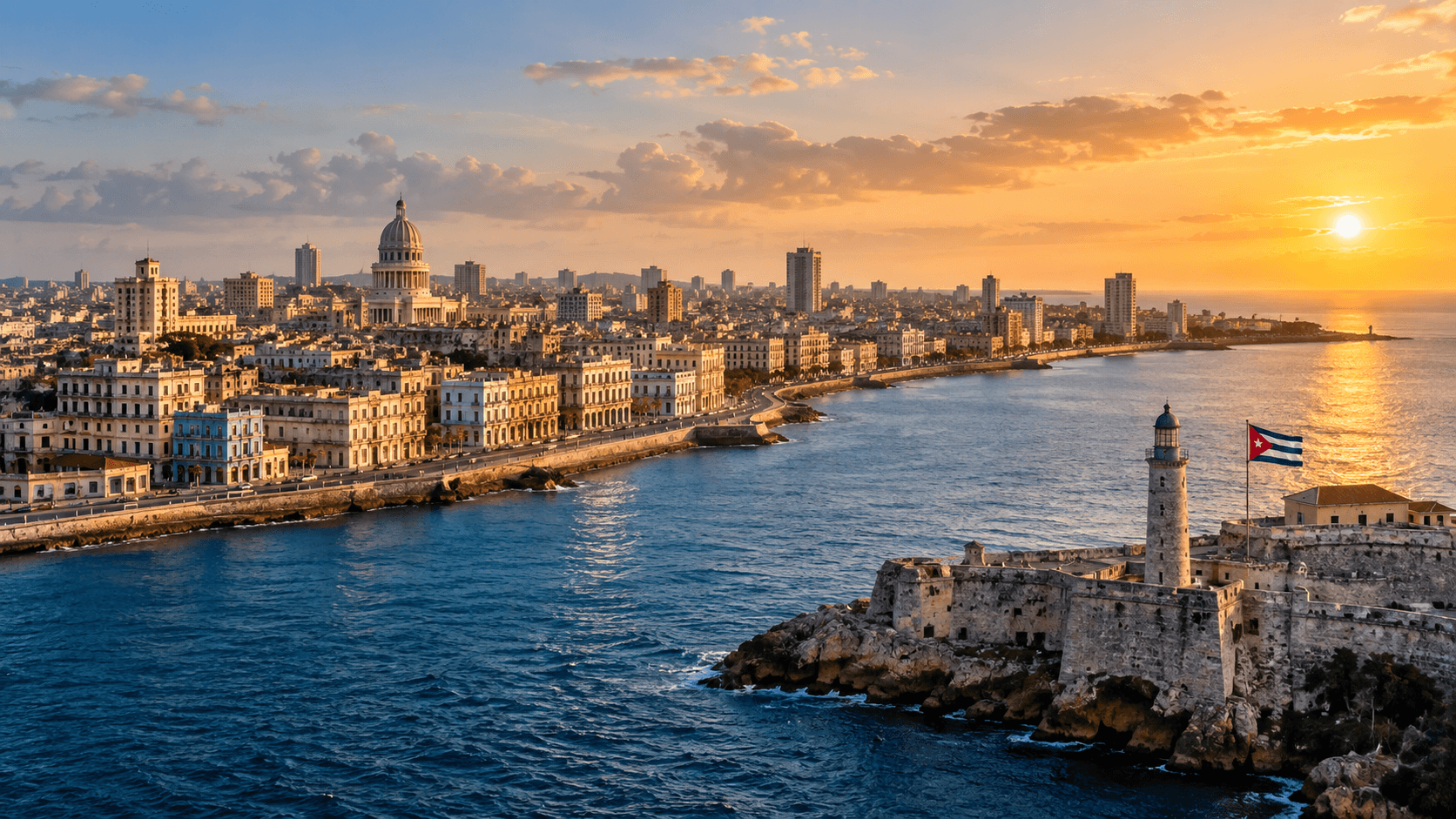 La Habana y su bahía al atardecer