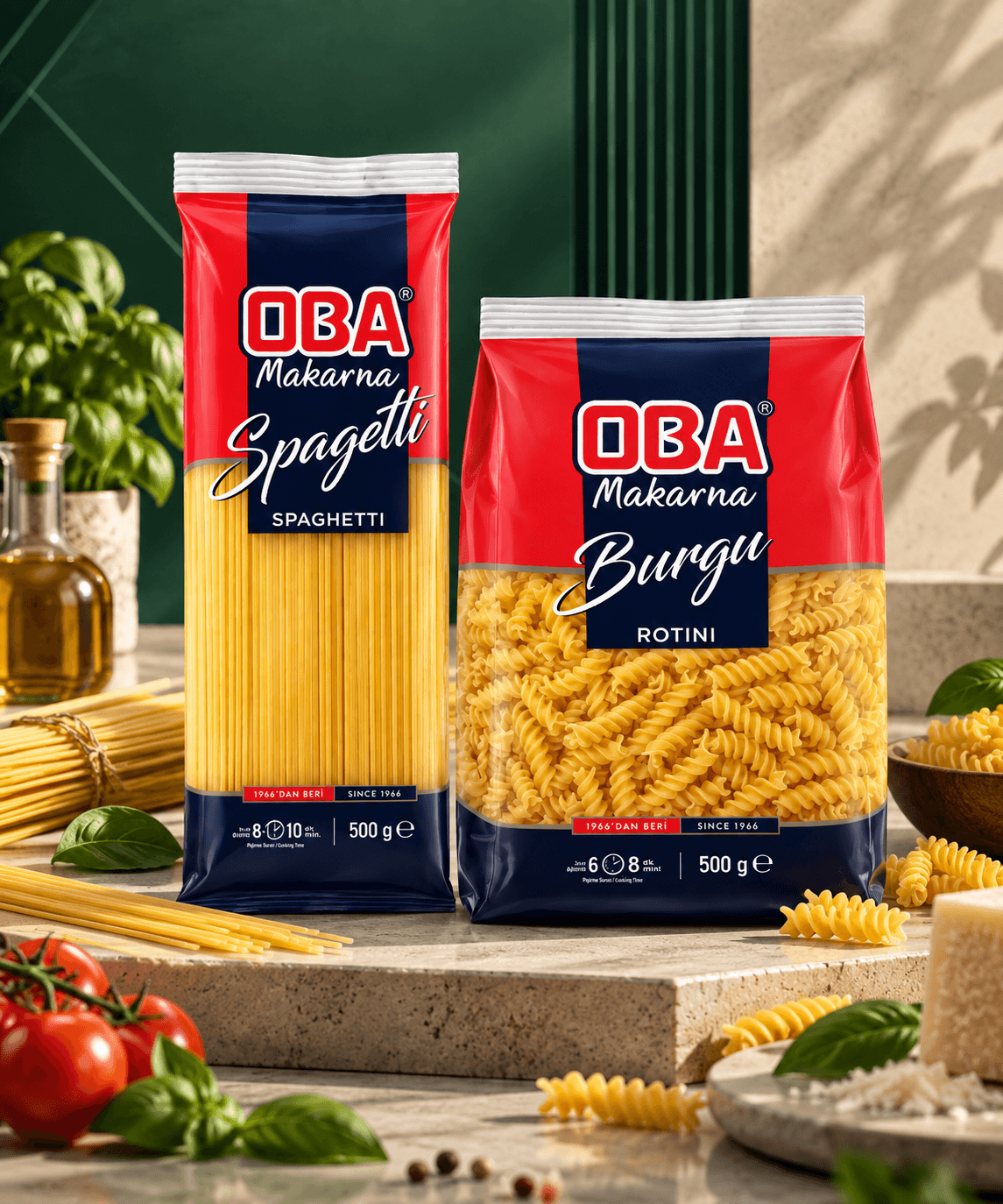 Pasta OBA Spaghetti y Rotini de 500 g