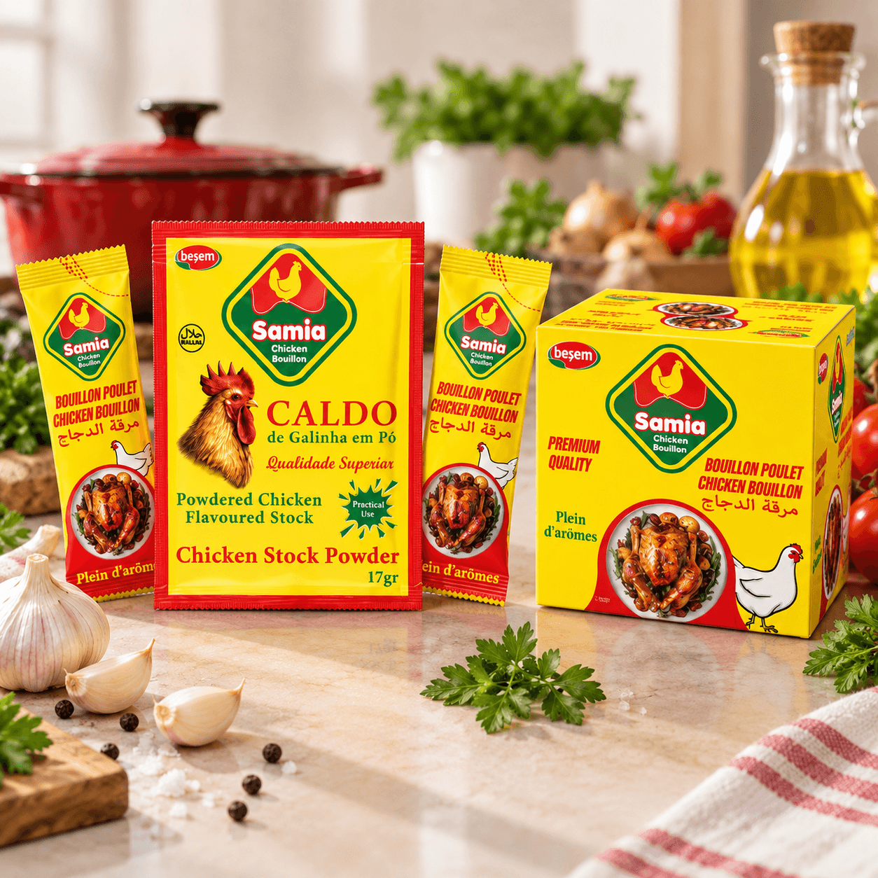 Samia Chicken Bouillon de 12 g y 17 g